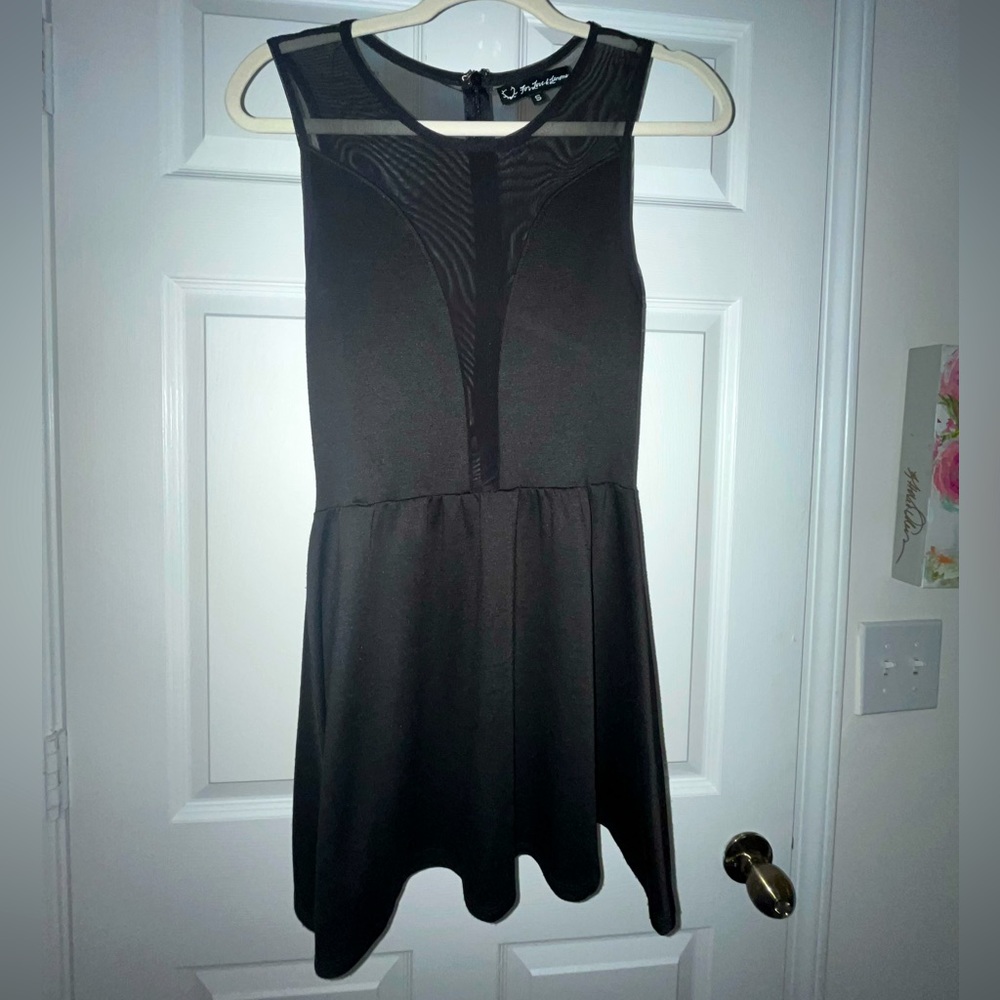 For Love and Lemons black dress with mesh open back